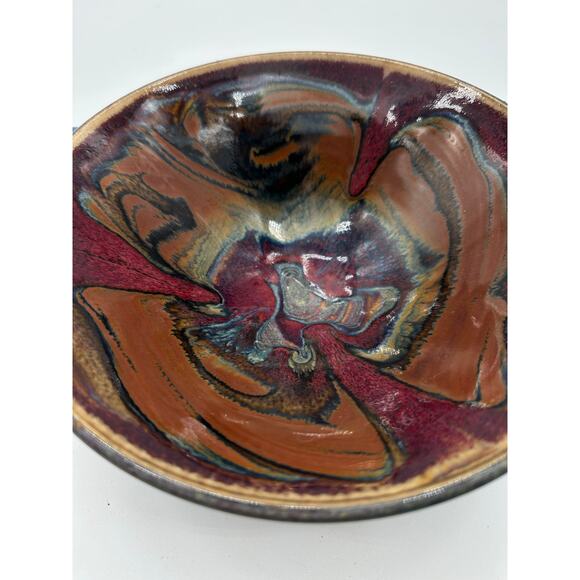 Patton Pottery Seattle artist 8.5“ bowl Matthew Studio Hand Thrown Freeform PNW - Picture 4 of 16